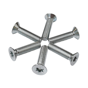 Tornillos para máquina M8.0 x 20 mm de cabeza plana, chapados en zinc CR3+, tornillo para metal, acero al carbono C1022, Homn Reen - Product Image 1