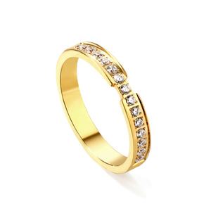 Bijoux de mode, bijoux plaqués or 18 carats, acier inoxydable, zircone cubique, alliances de mariage pour couple, bagues de fiançailles pour femme - Product Image 1