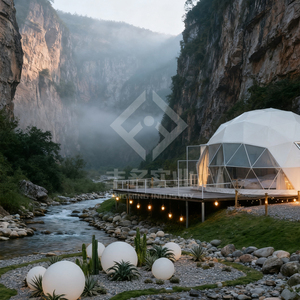 Nhiệm vụ nặng nề khung thép trắc địa mái vòm Trắng glamping Lều tổ chức sự kiện mái vòm lều - Product Image 5