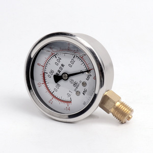 Manomètre hydraulique Mc Yn60 en acier inoxydable 60 mm 0 à 2,5 Mpa résistant aux chocs pour vide et air - Product Image 1