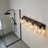 Lampe murale LED en cristal de luxe simple américaine, salon, coiffeuse, fer, moderne, murale, lumière frontale
