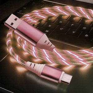 Factory Price Mobile Phone Charging Cable 1m Luminous <b>LED</b> <b>Light</b> USB Type C Cable - Product Image 1