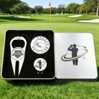 Fournisseur d'usine : Ensemble cadeau de golf professionnel, outil de réparation de divots gaufré, jeton de poker de golf nouveau design, marqueurs de balle créatifs avec logo personnalisé