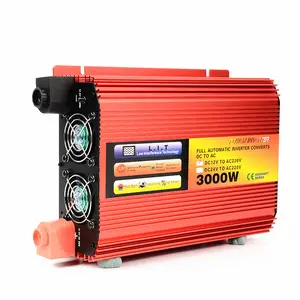 중국 레드 자동차 인버터 3000W 고전력 인버터 DC12V 24V 110V 220V 전원 변환기 부스터