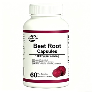 Cápsulas de Remolacha Roja con Extracto Natural, Suplemento Dietético Herbal, Cápsulas de Raíz de Remolacha Orgánica, Venta al Por Mayor de Fábrica China OEM/ODM - Product Image 1