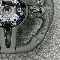 Volant sport en cuir noir complet style Black Warrior pour BMW série F/E