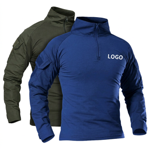 เสื้อพูลโอเวอร์ผ้าฟลีซแบบซิป ¼ สำหรับผู้ชาย มีกระเป๋า ซับเหงื่อ สีพื้น เหมาะสำหรับกิจกรรมกลางแจ้ง ทรงปกติ ใส่ได้ทุกฤดู - Product Image 4