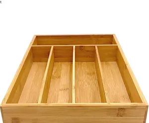 Günstigerer Preis Japanisch 5 Slots Bambus Schublade Lagerung Holz Utensil Organizer für die Küche