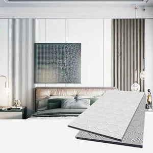 EXW Price Interior Decoration Gridding white and grey Design Indoor WPC Wood Grain Series cellular Wall Panel for Indoor