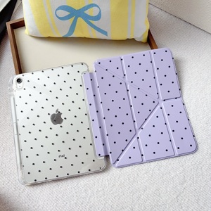 Étui pour tablette en cuir PU à pois, pliable en trois, avec support pliable et fente pour stylet, <span class=keywords><strong>coque</strong></span> transparente pour <span class=keywords><strong>iPad</strong></span> 10 10.<span class=keywords><strong>9</strong></span> 2022 et <span class=keywords><strong>iPad</strong></span> 11 A16 2025 - Product Image 2