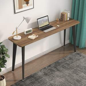 Escritorio para computadora, mesa de trabajo rectangular de madera maciza para oficina, mesa de estudio para el hogar con patas negras, 120 cm de longitud, diseño sencillo - Product Image 2