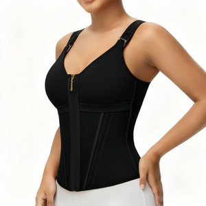 Corset amincissant et sculptant en <span class=keywords><strong>latex</strong></span> antibactérien pour <span class=keywords><strong>femme</strong></span>, avec fermeture éclair et trois rangées de boutons, idéal pour le sport - Product Image 6