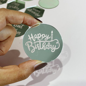 Disco Specchiato in Acrilico <span class=keywords><strong>da</strong></span> 5cm, Decorazione Rotonda Dorata per Torte <span class=keywords><strong>di</strong></span> Compleanno, Baby Shower e Dessert - Product Image 2