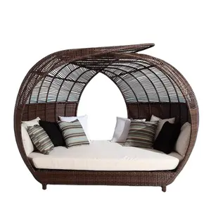 2021 sıcak satış basit stil dış mekan mobilyası güzel kanepe Set mobilya Rattan yuvarlak kanepeler