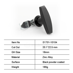 MS714 Anahtarsız Çinko Alaşımlı Kanat Topuzlu Kam Kilidi Dolap Kilidi Çeyrek Dönüşlü T Kolu Salıncak Topuz Siyah 18mm Aralıklı - Product Image 3