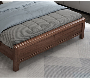 Premium Luxe Walnoot Lade Opbergkast Moderne Kingsize Slaapkamermeubel Nordic Rubberhout Massief Houten <span class=keywords><strong>Bed</strong></span>