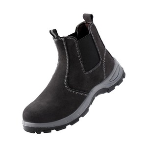 Safety Shoes Men Suede Cowhide Anti-smashing Anti-puncture Middle-cut Work Boots All-season Fleece Lined - Product Image 4