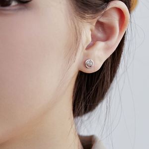 Nouveauté Dylam - Boucles d'oreilles en argent sterling massif avec zircone 5A et plaqué or 18 carats - Motif visage souriant - Product Image 3