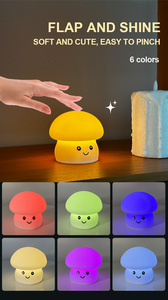 Mushroom <strong>Night</strong> <strong>Light</strong> Food Grade Silicone Pat <strong>Light</strong> Battery Touch Control Bedroom Bedside <strong>Baby</strong> Feeding Soft <strong>Light</strong> - Product Image 4