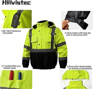 यूनिसेक्स रिफ्लेक्टिव सुरक्षा कपड़े हाई विज़ कंस्ट्रक्शन मोटरसाइकिल ट्रैफिक ड्यूटी जैकेट हाई विजिबिलिटी रिफ्लेक्टिव बॉम्बर जैकेट - Product Image 5