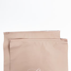 Manufacturer Direct PE Zipper Plastic Bags <b>Garment</b> Bags Custom Logo Beige Ziplock Bag for Food & Clothing Packaging - Product Image 6