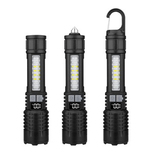 Linterna LED de alta <span class=keywords><strong>potencia</strong></span>, potente linterna COB recargable tipo C con luz lateral para acampar al aire libre y senderismo - Product Image 1