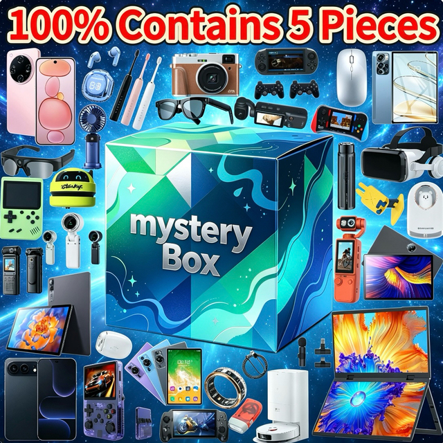 Includes 5 Pieces Surprise Mystery Box Featuring Random Electronics Such As Smart Glasses, Tablet PC, Air Humidifier Fun