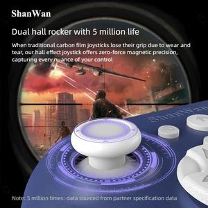 Manette de <span class=keywords><strong>jeu</strong></span> sans fil Shanwan Q34 à six axes avec gyroscope et double joystick Hall pour Switch, Xbox, PC, Android, iOS - Product Image 4