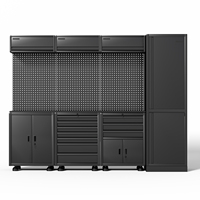 Système d'armoires de garage et d'atelier OEM personnalisable, organisateur à panneaux perforés, panneau mural, tiroirs roulants, armoire de rangement d'outils industriels
