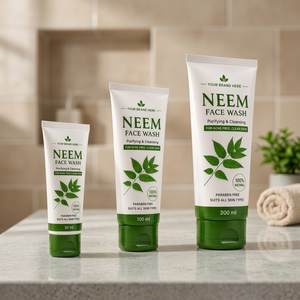 Gel nettoyant pour le visage au neem 100% naturel sans paraben 200ml Enfants Adultes (à l'exception des nouveau-nés) Acné Éclaircissement de la peau Hydratant - Product Image 1