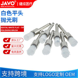 Orthodontics Flat-Top White Nylon Dental Polishing Brushes Cross-Border 100 Pieces/<b>Box</b> Oral Therapy Equipment & Accessory - Product Image 5