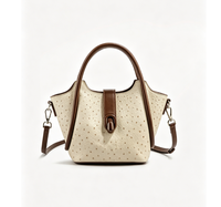 Sacs pour femmes en cuir véritable motif autruche, sacs de style premium, sacs seau, sacs à bandoulière tendance nouveau modèle 2026 pour femmes