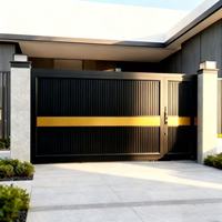 Portails automatiques électriques en aluminium pour extérieur, design moderne, hauteur personnalisée pour villa