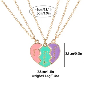 Oferta Especial: Juego <span class=keywords><strong>de</strong></span> 3 Collares <span class=keywords><strong>de</strong></span> Mejores Amigas con Colgante Magnético <span class=keywords><strong>de</strong></span> Corazón, Chapado en Plata, Aleación, Joyería Linda <span class=keywords><strong>de</strong></span> Amistad <span class=keywords><strong>para</strong></span> Mujer - Product Image 3