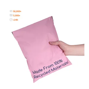 कस्टम रंग लोगो मुद्रित कूरियर शिपिंग पैकेज डाक पार्सल मेलिंग बैग पाली Mailers के साथ संभाल