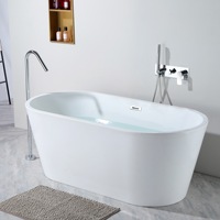 Robinet de baignoire sur pied en laiton massif personnalisé OEM, double bec de pluie, commande séparée, vente en gros pour salle de bain