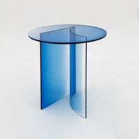 Maßgefertigter Runder Acryl-Tisch Farbverlauf Acryl-Couchtisch Transparenter Acryl-Tisch Wohnzimmer-Dekoration Möbel für Moderne Wohnräume