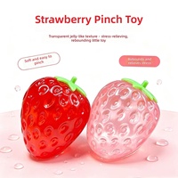 Jouet à presser en forme de fraise, en TPR souple, à récupération lente, gadget sensoriel anti-stress, emballage en boîte cadeau