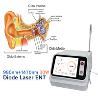 Laser Diode ORL 980nm 1470nm pour Tonsillectomie et Chirurgie ORL, Équipement de Découpe des Tissus Mous 1470nm