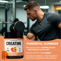 Complément alimentaire pour adultes en marque privée, créatine en gommes, 60 gommes, booster de force et de croissance musculaire, sans sucre, bonbons gommeux