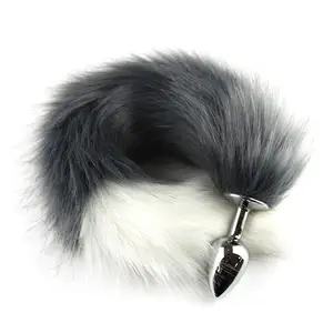 Fox Tail Pequeno Plug Anal 40cm Longo Dog Tail Feminino Anal Plug Sex Toys SM Game Sexy Set