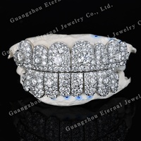 Grillz personnalisés en Moissanite VVS 8*8 Honeymoon Hip Hop en Argent S925 pour Hommes, Bijoux de Rappeur