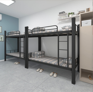 Двухъярусные кровати для студенческих общежитий, стальная железная рама, низкопрофильный минималистичный дизайн, коммерческое качество, для спальни - Product Image 4