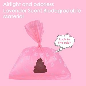 9x13 Inches <b>Pink</b> Thickened Leakproof Lavender Scent Biodegradable Portable Eco-Friendly <b>Dog</b> Poop Bags - Product Image 5