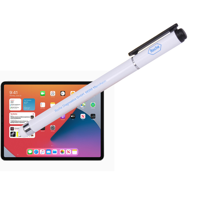 High Quality Custom Logo Multi-Function Metal Stylus Pens Blank White Ballpoint for Promotional Gifts