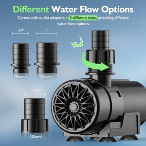 Bomba de Agua Sumergible Hygger de 15W-100W, 3430GPH, con Controlador de Flujo Ajustable para Acuarios - Product Image 4