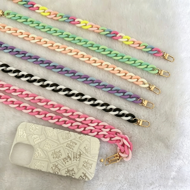 Wholesale Cute Phone Charm Colorful Acrylic Chain Keychain for Phone Case Accessory Gift