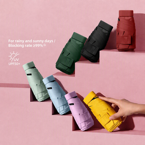 <span class=keywords><strong>Mini</strong></span> <span class=keywords><strong>parapluie</strong></span> de poche pliable, protection UV UPF50+, 6 baleines, léger, coupe-vent, logo personnalisé, marque privée, prêt pour FBA - Product Image 1