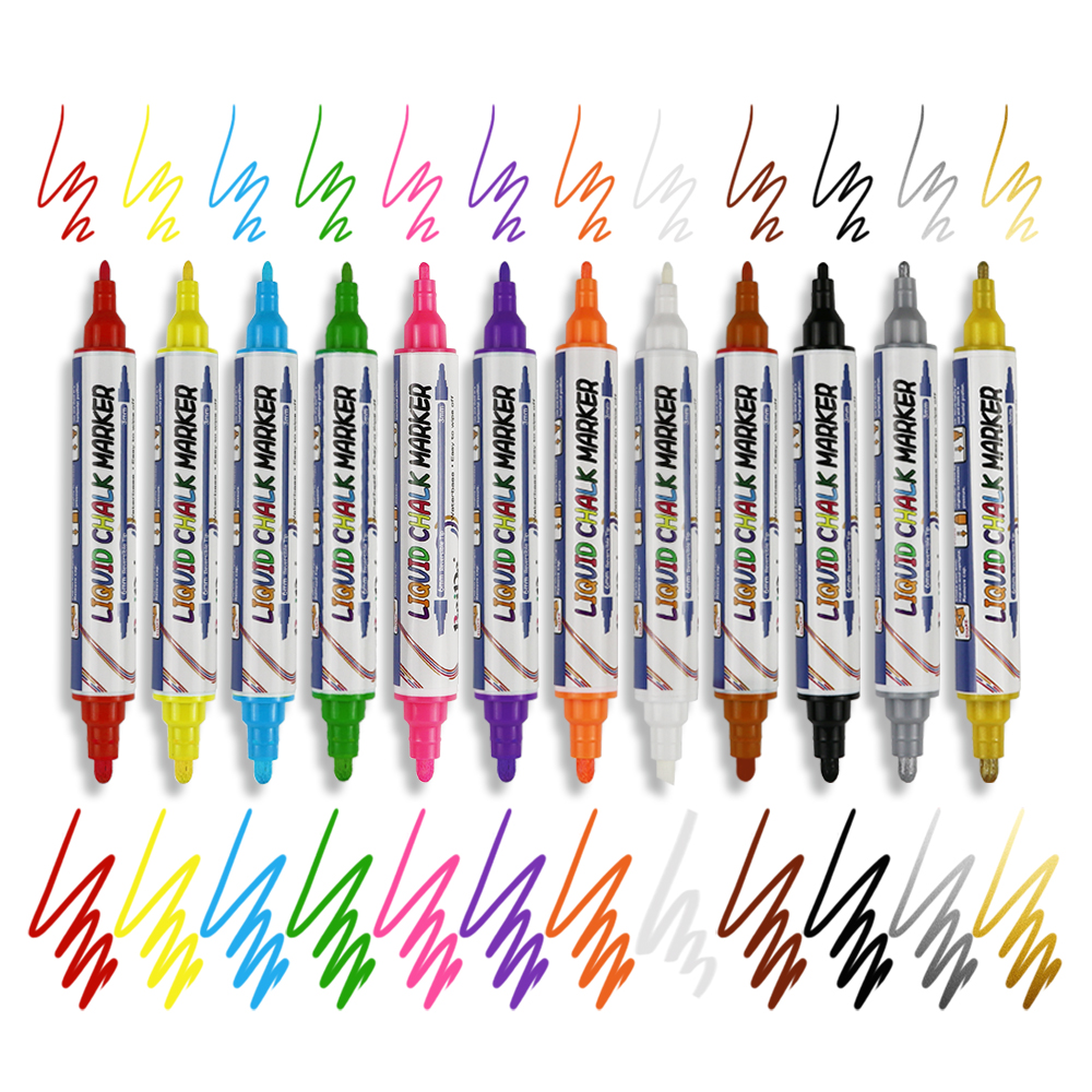Erasable Ink 3mm 6mm Dual Tip Chalk Marker For Chalkboard Blackboards Window Glass Bistro
