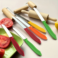 Meilleures ventes : Ensemble de couteaux de cuisine en acier inoxydable avec manche en plastique, couteau à pain, couteau à steak, couteau à tomate, couteau de table occidental multifonctionnel